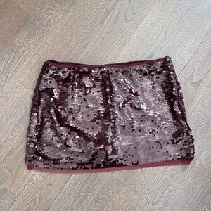 Wild Fable Sparkling Maroon Mini Skirt